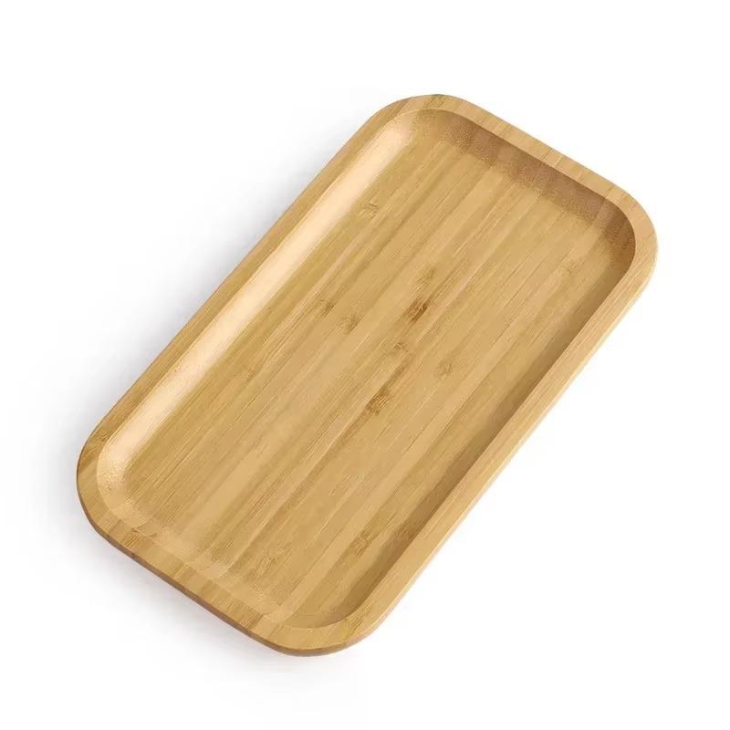 Bamboo Tray 1PC Dried Fruits Fruit Dessert Sushi Hotpot Compartment Container Coffee Table Snacks Rectangle Divided Tray