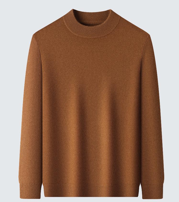 Herren Kaschmir Pullover mit halbem Reißverschluss, dicke Wolle, Langarm, Winter Baselayer