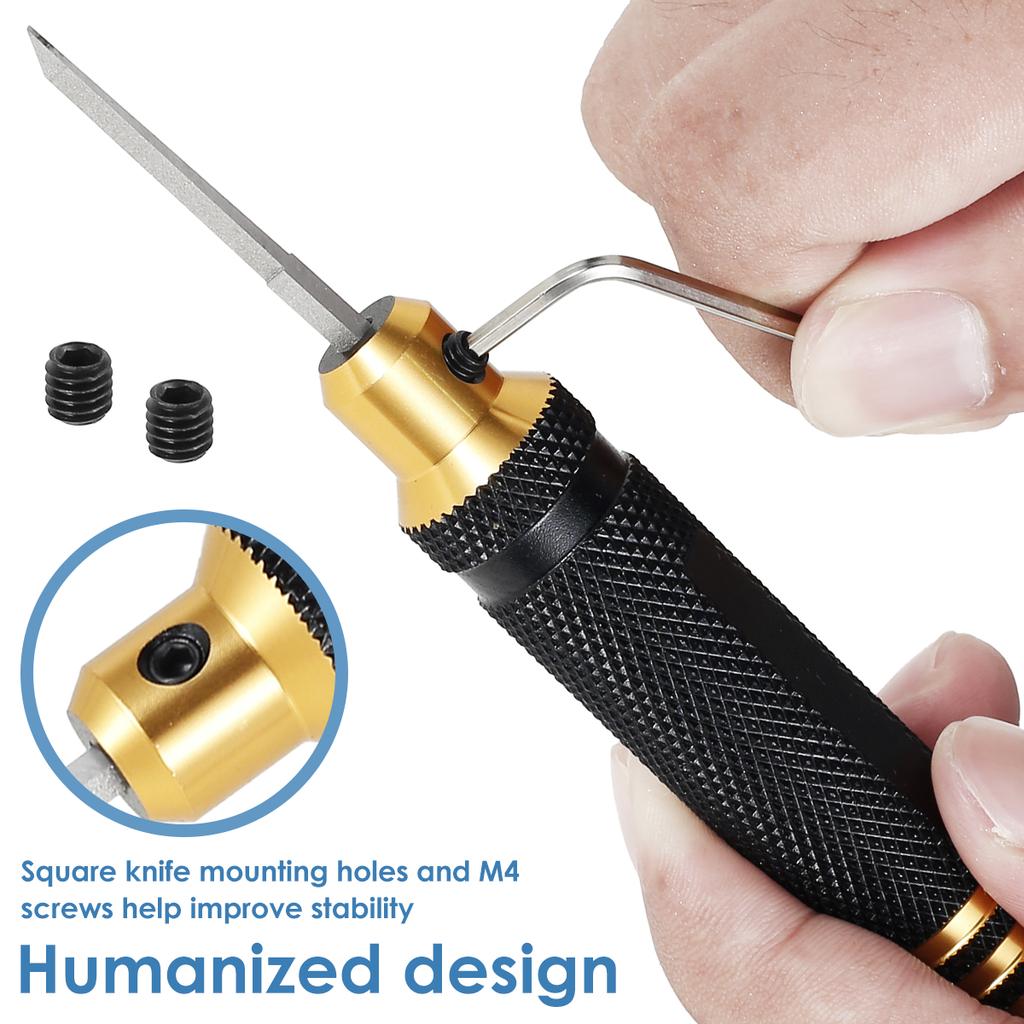 Replacement Metal Detail Engraving Knife with 7 Different Sizes of Blades Multi-purpose Ultra-thin Chisel Rolling Cutter Set