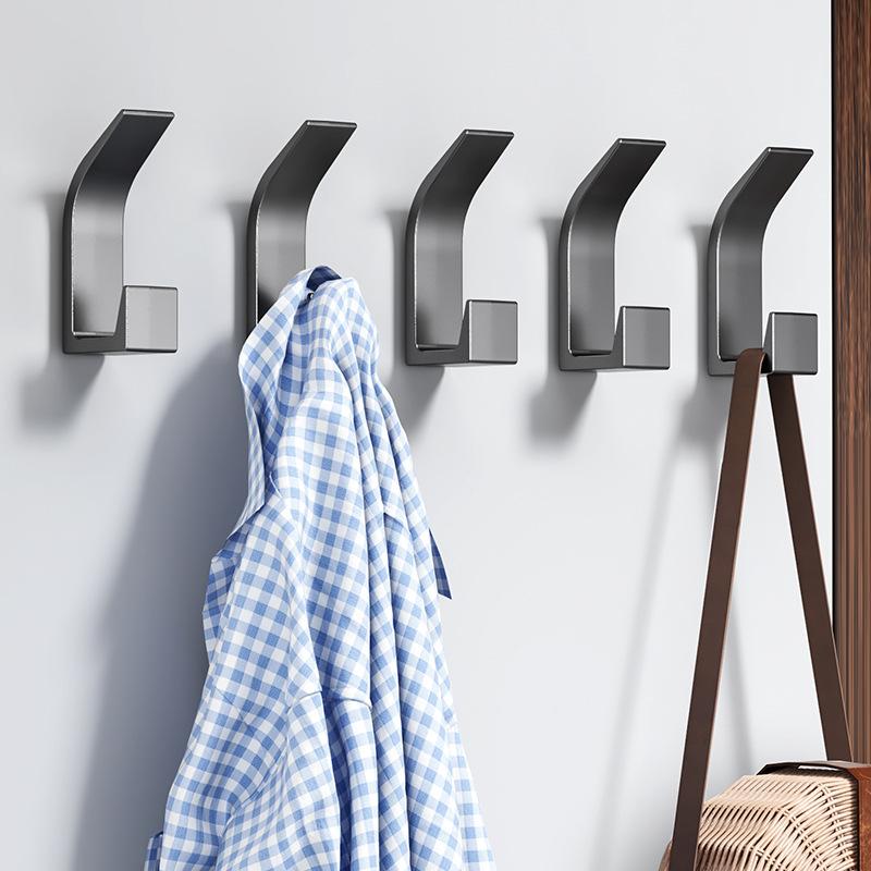 No Punching, High and Low Hooks, Viscose Behind the Door, Paste Hanging Clothes Rack, Wall Load-bearing Bathroom Storage, Adhesive Hook Wall Hanging