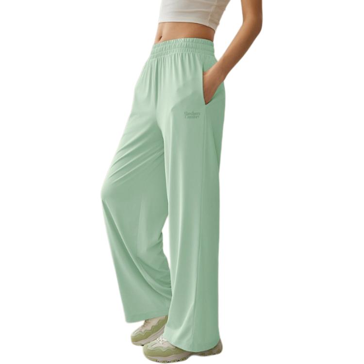 Skechers Loose Soft Comfortable Sports Wide Leg Casual Pants Women bottoms Light-Green L225W130-04BJ