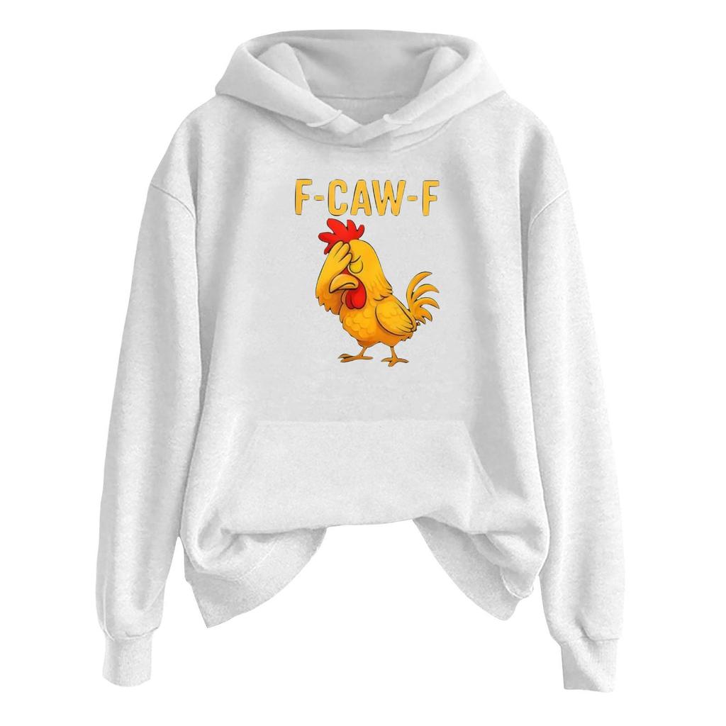 Women's Fashionable Casual Long Sleeve Hooded Printed Sweatshirt