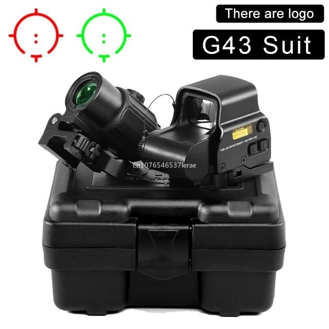 Tactical Airsoft G45 5X Magnifier 558 553 EXPS3 Red Dot Combo Scope Optics QD Mount Weaver Fit 20MM Rail Mount With Full Marking