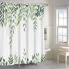 Blue Watercolor Floral Shower Curtain, Botanical Wildflower Design, Waterproof Polyester With Hooks