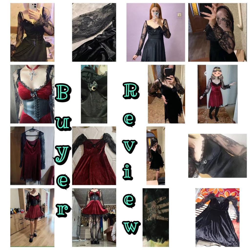 Grunge Goth Gothic Black Mini Dress Lace Trim High Waist Bodycon Women Vintage Punk Lolita Cloth