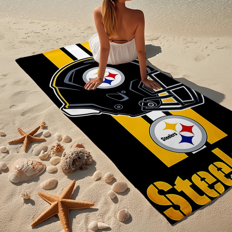 Pittsburgh Football Microfiber Beach Towel, Lightweight And Quick-Dry, for Summer Travel, Beach Essential, Swimming Pool