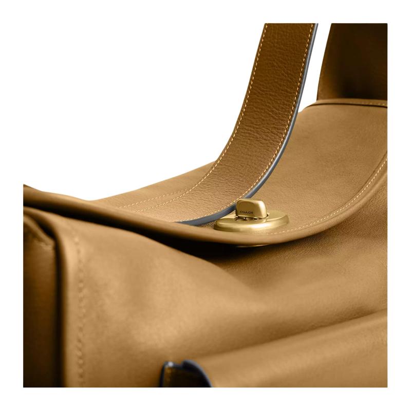 Coach Turnlock Backpack Bag Adjustable Shoulder Strap Calf Leather Shoulder Bag Women's Olive