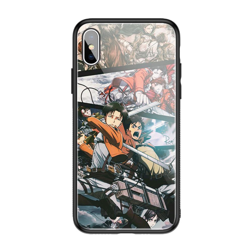 Attack On Titan Tempered Glass Fundas Cover Case For Iphone 11 12 13 14 Pro Max Mini 6 6s 7 8 14 Plus X Xr Xs Max Se2020