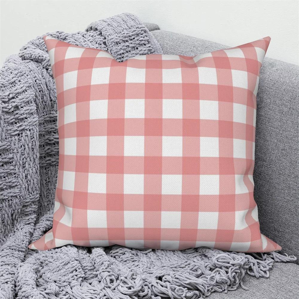 

Декоративная наволочка для подушки, домашний декор для дивана, наволочка с геометрическим узором Morandi Color, полосатая клетчатая наволочка 66x66cm