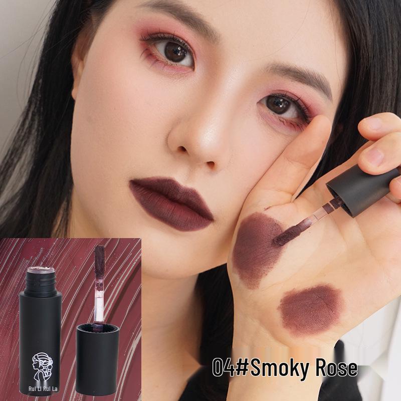 

Rui Li Rui La Матовый стойкий блеск для губ - Европейский и американский темный стиль панк матовая помада 2.8g