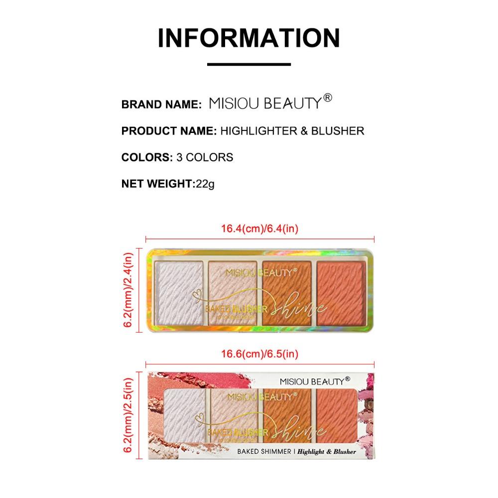 Misiou Beauty Founded Grilled Grilled Powder Face Brighter Shadow, Three -dimensional High -gloss Blush Repair Eye Shadow Integrated Plate