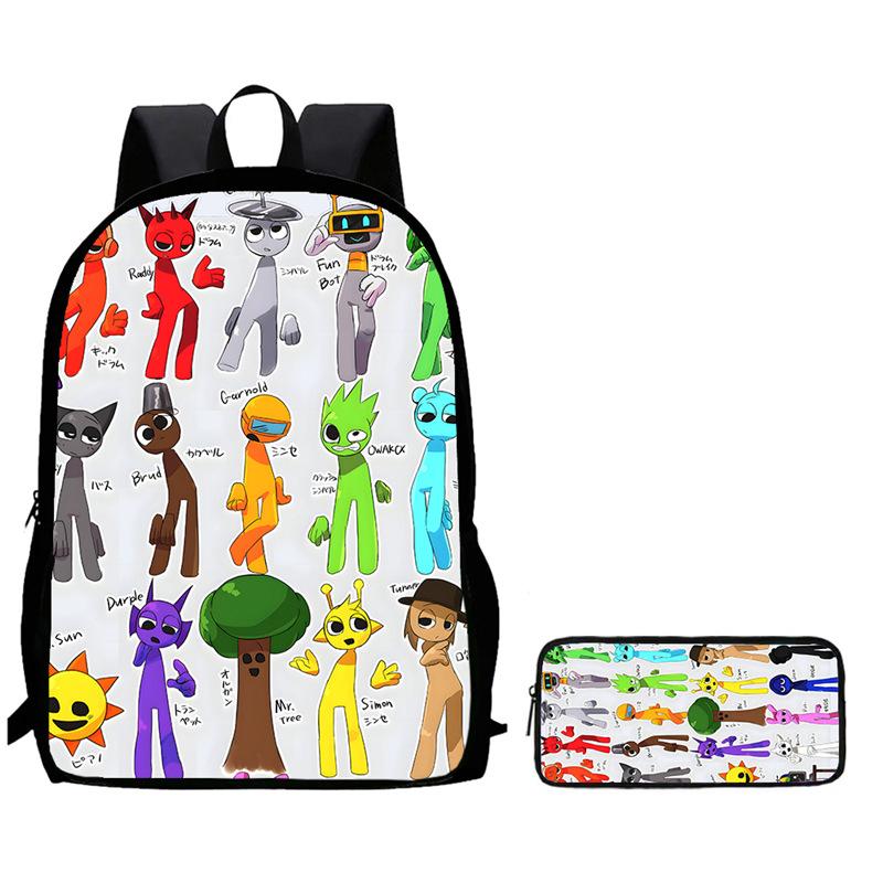 Rhythm Box Sprunki Spel Anime Rugzak Student Schooltas Computer Tas