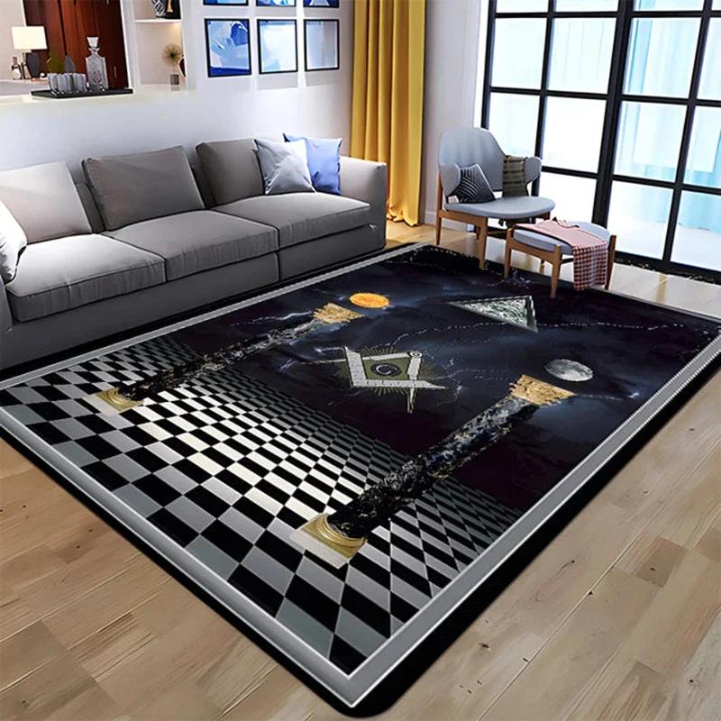 Masonic Illuminati Printed Pattern Carpet Kitchen Floor Mat Living Room Carpets Teen Bedroom Rug Decor Carpet Mat for Children