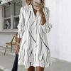 For lapel mid-length fashion long-sleeved shirts, loose casual commuting temperament versatile tops