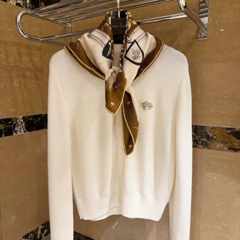 NINA SOLOR Tassel Silk Wool Waffle Grid Scarf