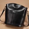 Dameveske ekte skinn Dameveske Mote skulderveske Uformell Alt Enkel Crossbody Bag Bucket Bag