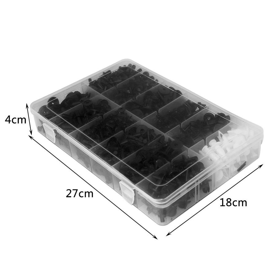 Universal 700Pcs Car Fender Bumper Push Pin Clip Rivets Fastener with 3Pcs Remover Tool Plier