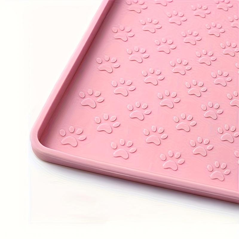Anti-Slip Pet Food Mat | Waterproof & Easy Clean | Durable Dog Cat Bowl Mat with Paw Prints