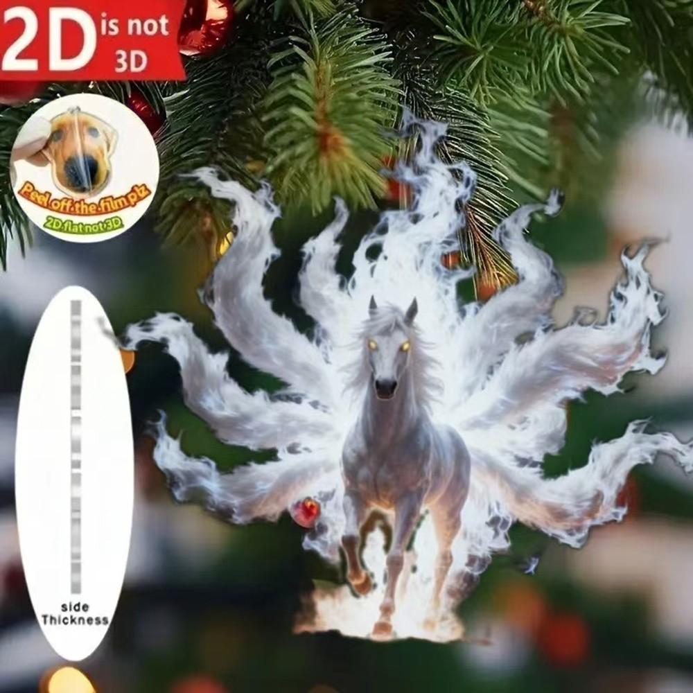 2D Flacher Weihnachts-Hängeanhänger Glänzender Hase Simulation Engel Hängedekor Ballerina Acryl Weihnachtsbaum Hängeornament