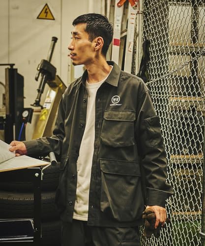 GORDON MILLER WORKS_UTILITY VIBTEX Unisex Work Shirt, Size 1 (equivalent To JP M), Charcoal Gray, 1767072