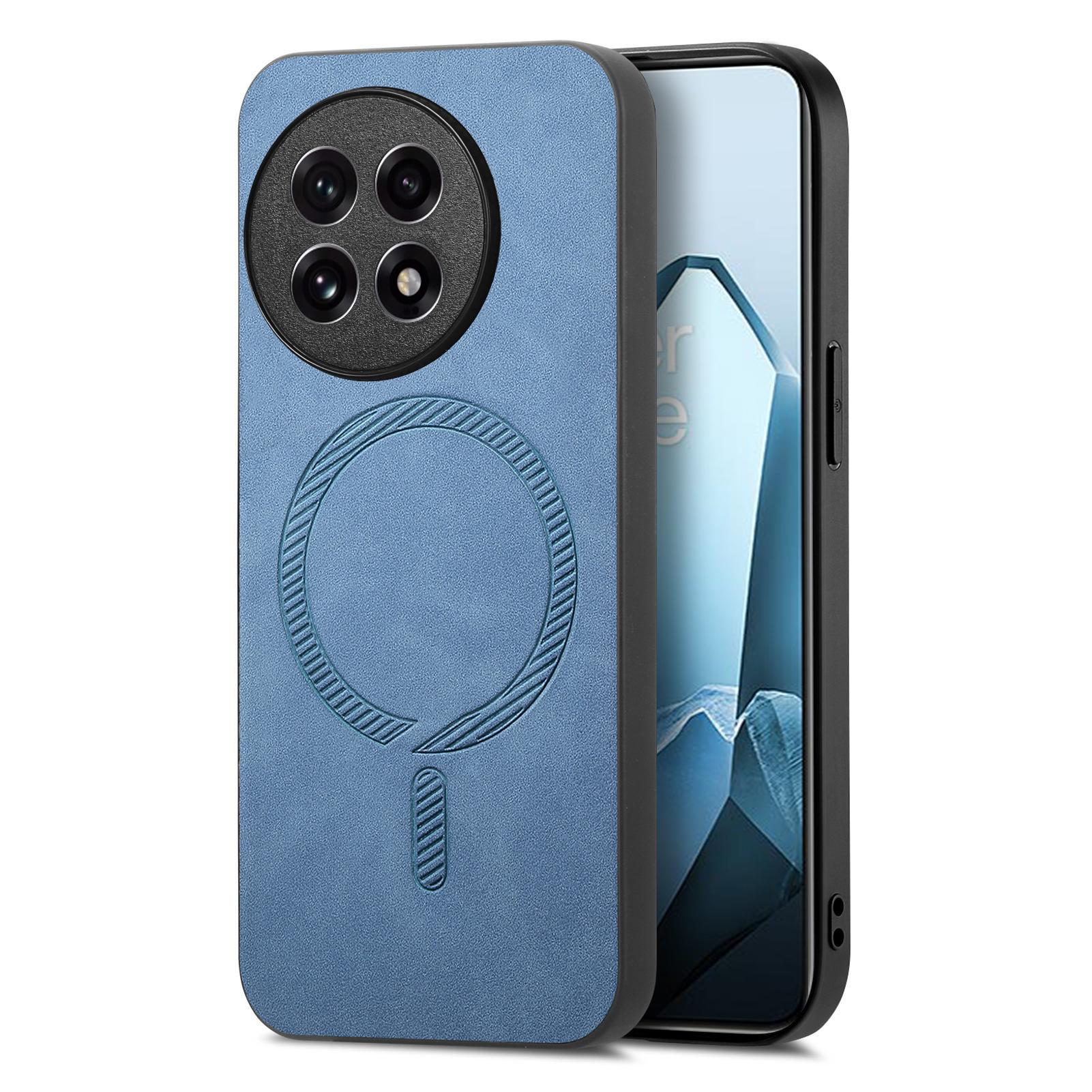 

For OnePlus Ace 5 5G/Ace 5 Pro 5G/13R 5G Leather Back Case Compatible with MagSafe Skin-Touch Phone Cover Blue