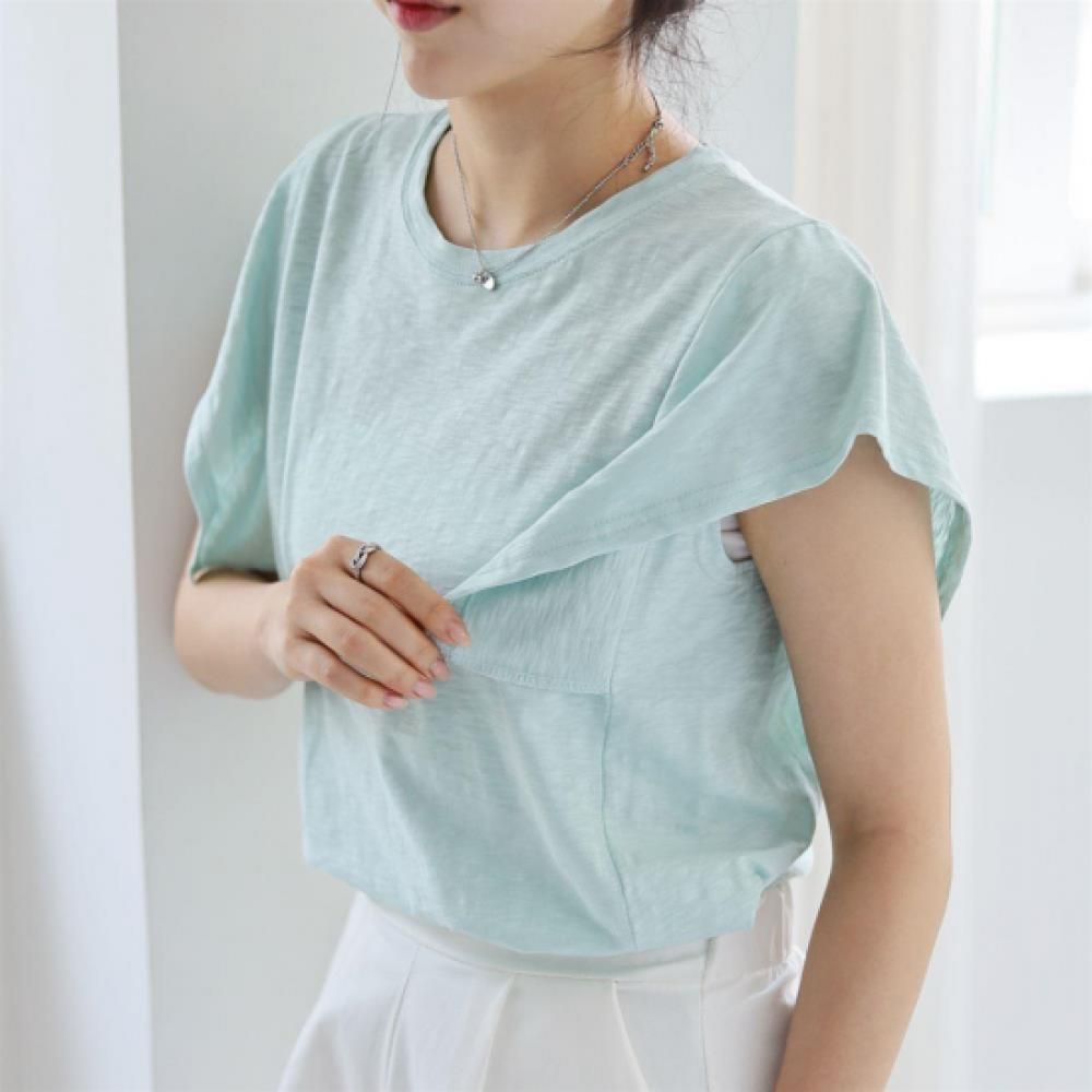 New Arrivals Open Run Women PasTel Color Round Neck CuT ShorT Sleeve T shirT