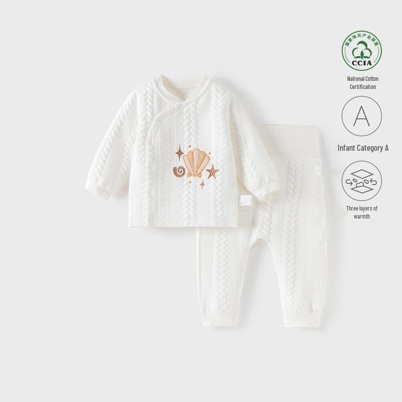 Baby High-Waist Warm Two-Piece Underwear Set for Boys & Girls - Autumn/Winter Style