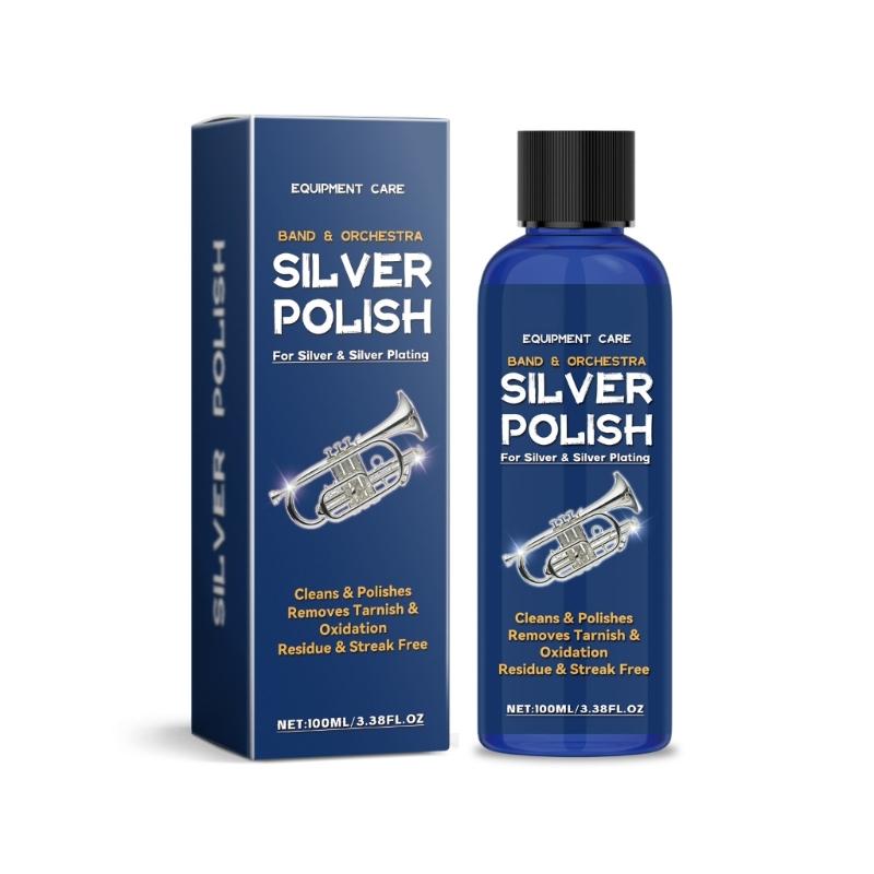 

100ml Silver Polish for Silver Plated Instruments Revives Shine and Protects Against Tarnish for Musician and Collector 1