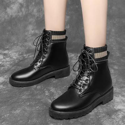 Martin-Stiefel für Damen Herbst und Winter Neue Damenstiefel mit dickem Absatz und dicker Sohle im britischen Stil für Herbst und Winter
