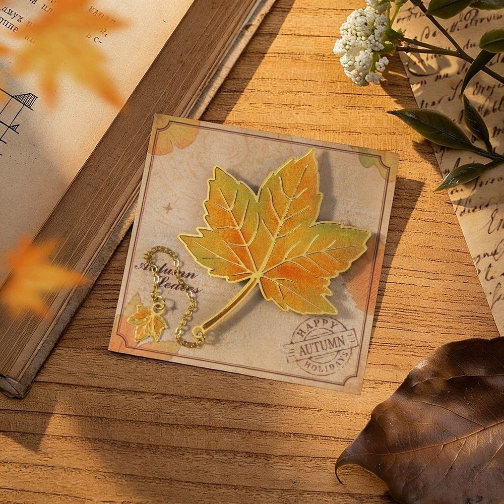 Maple Leaf Oak Leaf Bookmark Apricot Leaf Reading Book Clip Creative Book Marking  Student Gift