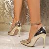 Fashion Autumn Luxury Gold Silver High Heels Pumps Offices Women Pointed Toe Thin Heeled High Heels 2024 New Woman Slip On Party Shoes