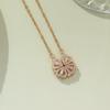 Reversible Clover/Heart Zircon Necklace Stainless Steel Fashion Jewelry for Women