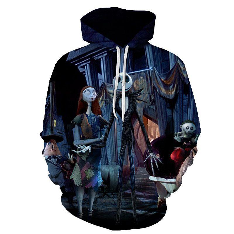Nightmare Before Christmas Hoodie Pullover Sweatshirt Jack Sally Tops Unisex