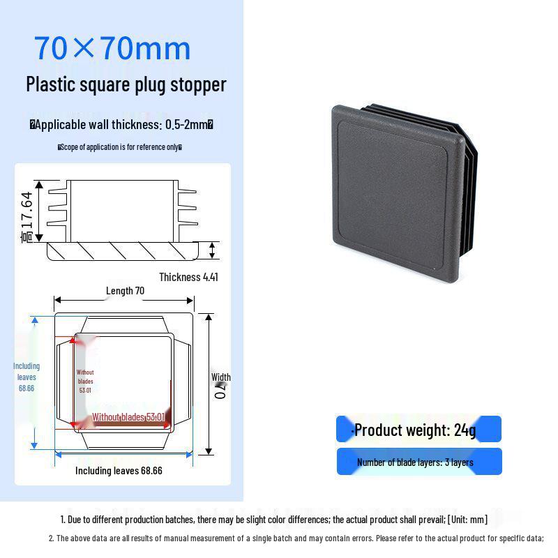 Square Plastic Furniture Tube Plug Foot Pad - Wear-Resistant Protector for Tables, Stools, and Chairs