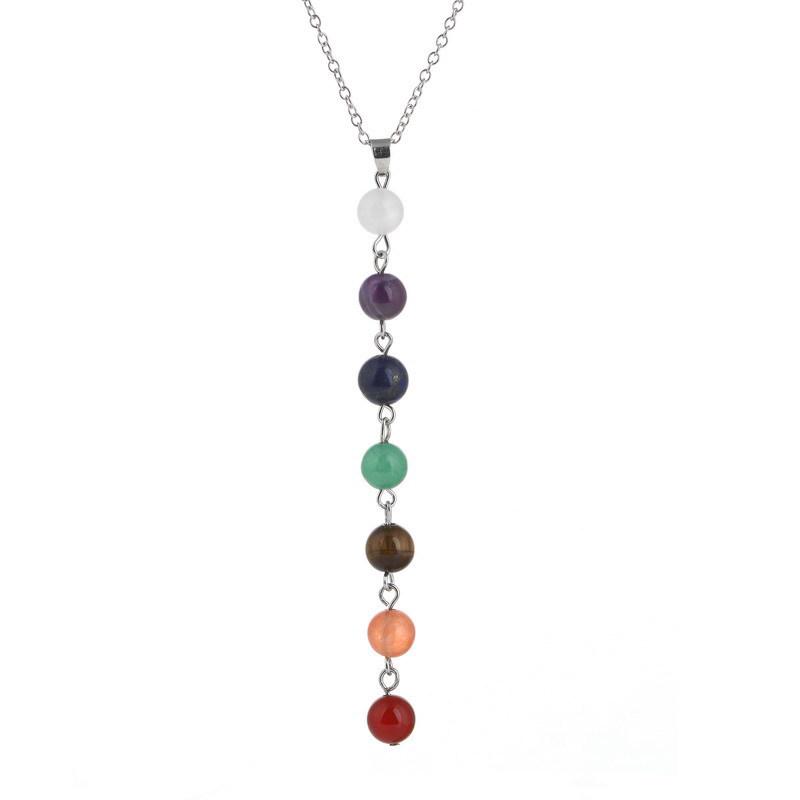 8mm Amethyst Yoga Pendant Necklace