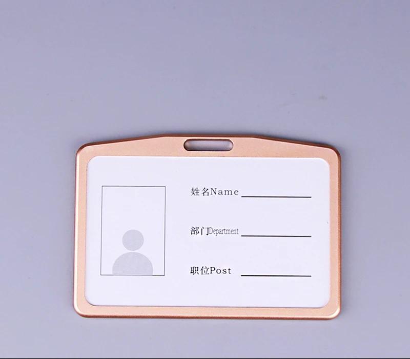 Aluminum Alloy Card Cover Men Women Business Work Name Card ID Badge Lanyard Metal Case Credit Card Holder Bags Protector