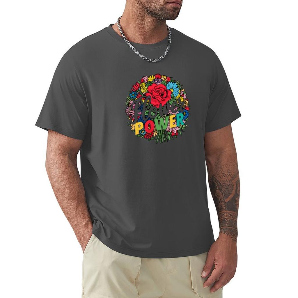 Flower Bouquet T-Shirt Design - Vibrant Typography & Illustration T-Shirt Basketball Graphic Tees Tops Cute Tops Men T Shirts