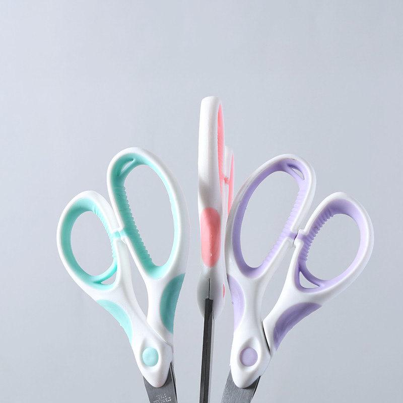 Foarfece Școlare Bicolor Macaron - Pernă de Aer, Economie de Efort, Utilizare Manuală