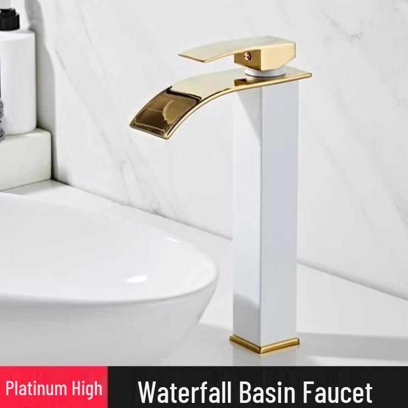 Handun Black Wide Spout Waterfall Basin Faucet