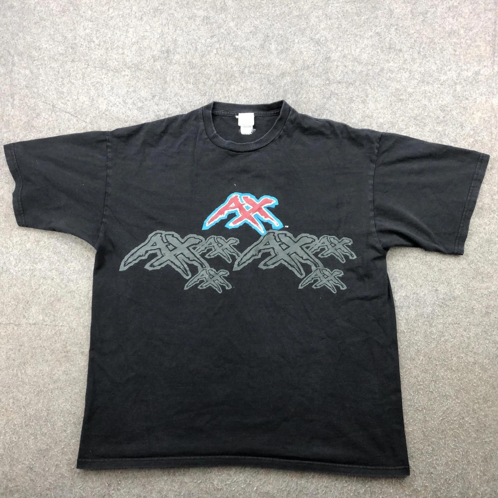 

Винтажная футболка Memphis Maniax Мужская L Черная с графическим логотипом AX Уличная одежда 90-х S