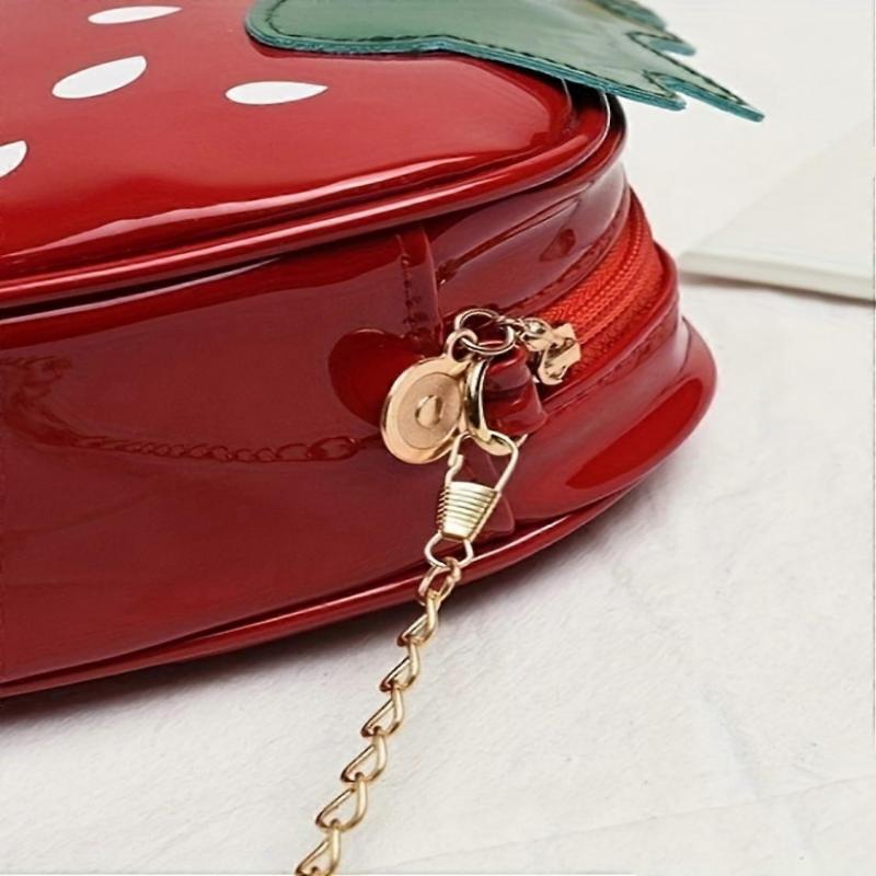 Women's cute leather design sense trendy fashion personality strawberry crossbody shoulder bag