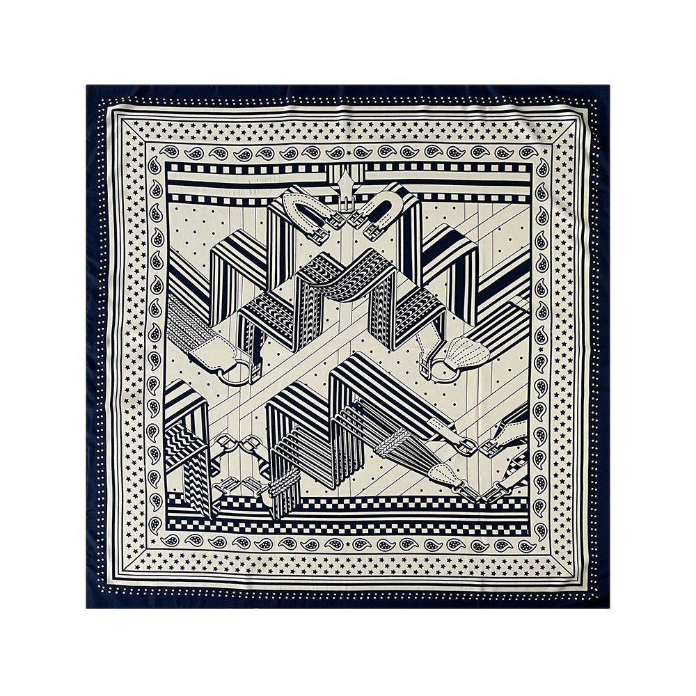 New Printed Silk Scarf Square Scarf for Spring and Summer  Big Square Scarf  Women's Fashionable and Simple Scarf Accessories