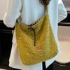 College style plaid hand-held cloth bag large capacity work commute shopping bag light breathable student shoulder bag