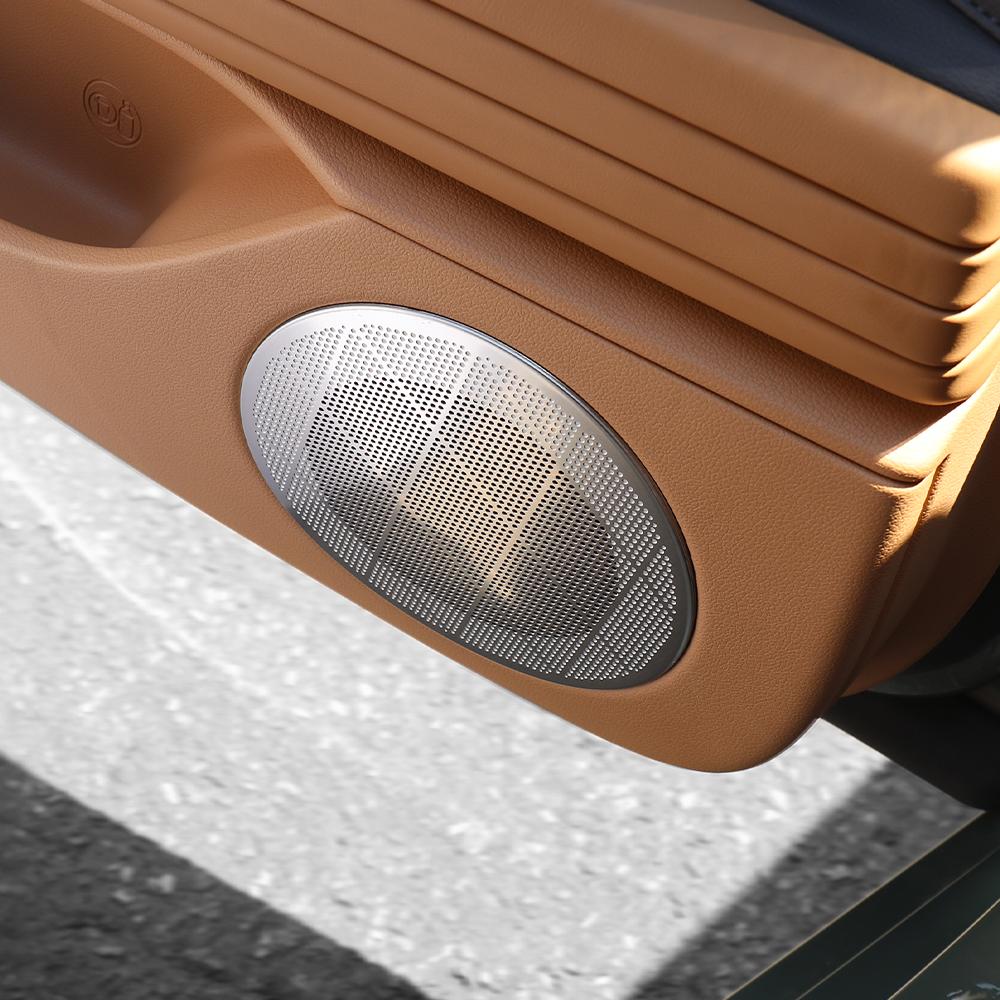 For Genesis GV70 2026-2026 4PCS Stainless Steel Silver Car Door Speaker Decoration Cover Trim Car Accessories LHD/RHD