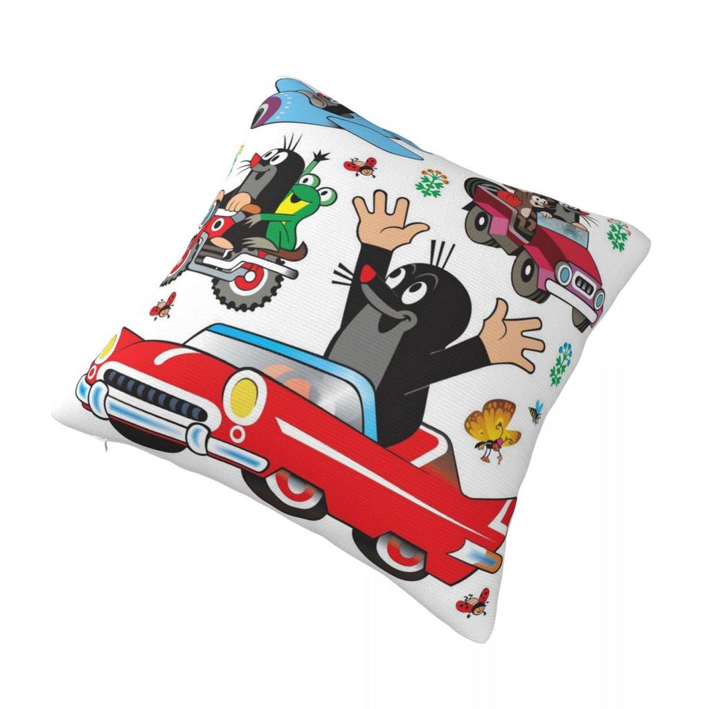 The Little Mole & Friends Pillow Cover Polyester Pillow Case Cushion Cover Funny Design Pillowcases For Living Room Chair
