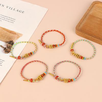 Exquisite Hand-Knitted Multicolor Rope Bracelets Simple Romantic Dragon-Tie Banglet Gift