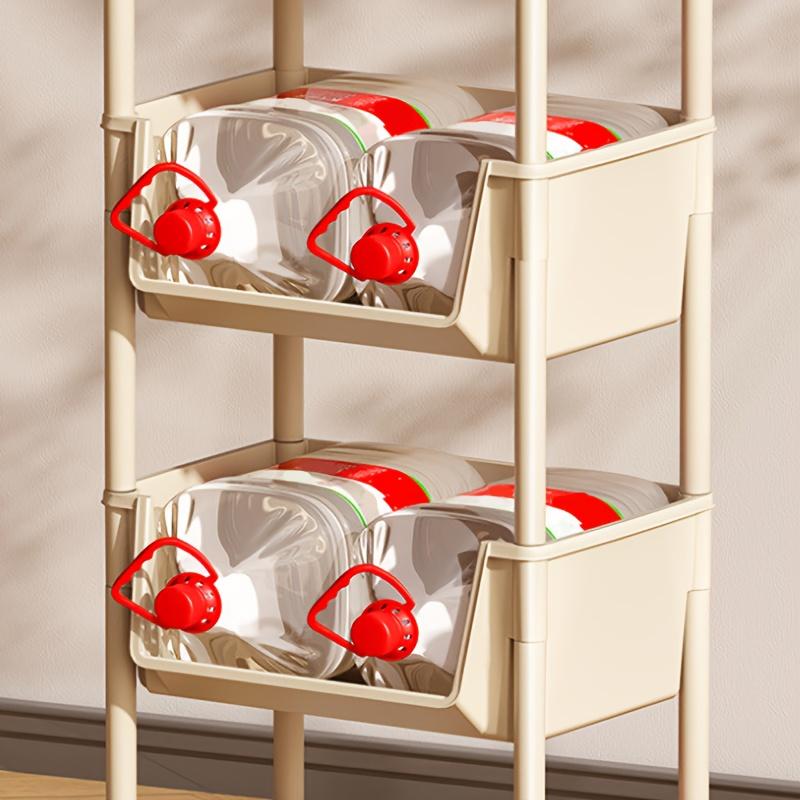 1 Storage Rack Trolley, Vertical Multi-layer Storage, with Wheels, Suitable for Kitchens, Bathrooms, Dormitories, Etc