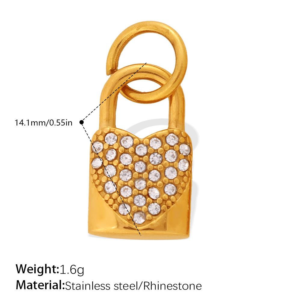 European and American Light Luxury Versatile and Diverse Diamond-encrusted Lock Head Shape Pendant, 18K Gold-plated DIY Jewelry Accessories 2026