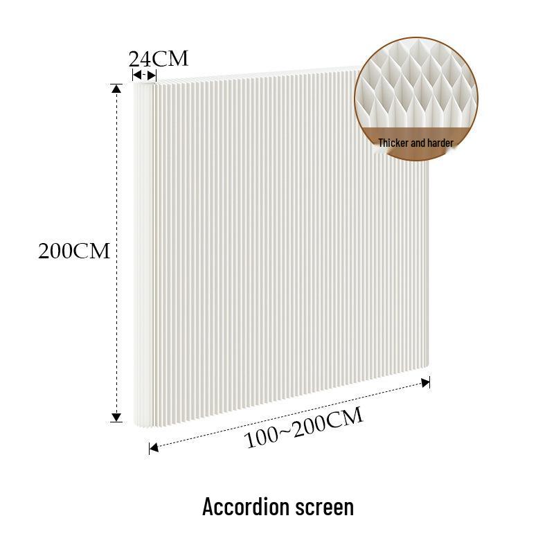 18-Panel Curved Folding Screen Divider – Japanese Style Retractable Wall for Live Broadcasts