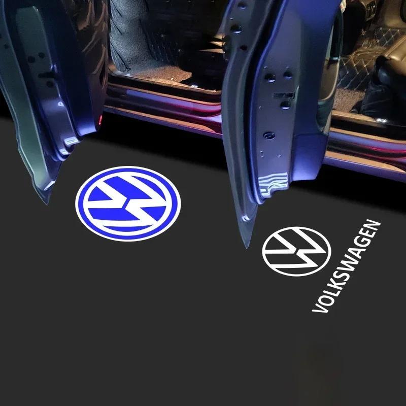 Car HD Door Welcome Lights Led Projector Decor Lamp For VW R Line GTI Atlas Jetta Touareg Variant Golf Polo Taos Nivus Passat Ti zh8